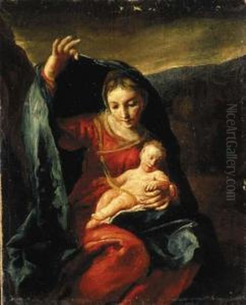 The Madonna And Child Oil Painting by Giuseppe Maria Crespi