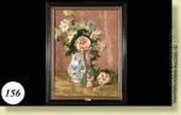 Vase De Fleurs Oil Painting by Adolphe Crespin