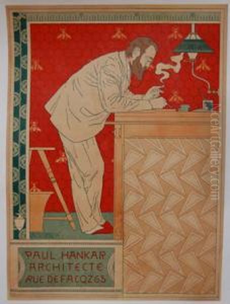 <paul Hankar/ Architecte/ Rue Defacqz 63>,1894. 
Affiche Oil Painting by Adolphe Crespin