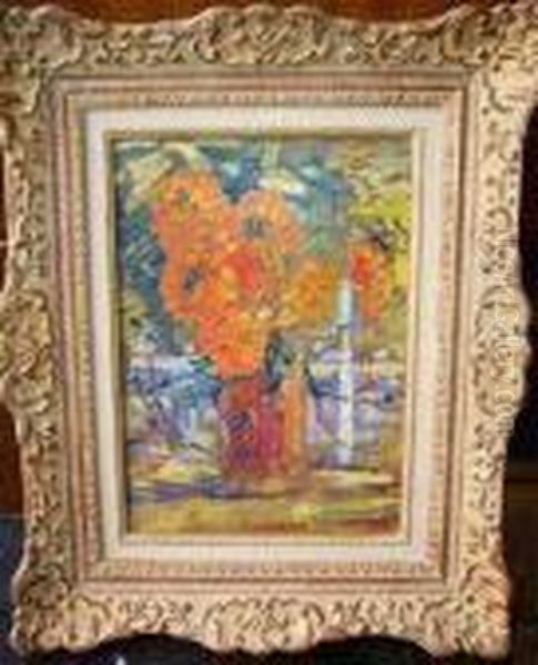 Vase De Fleurs Oil Painting by Louis Charles Crespin