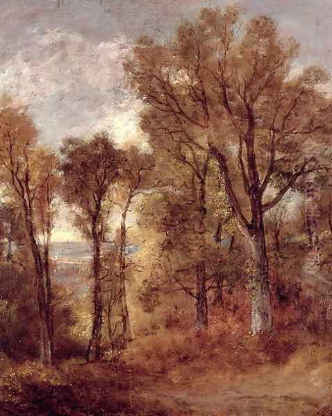 Woodland View in Suffolk Oil Painting by John Constable