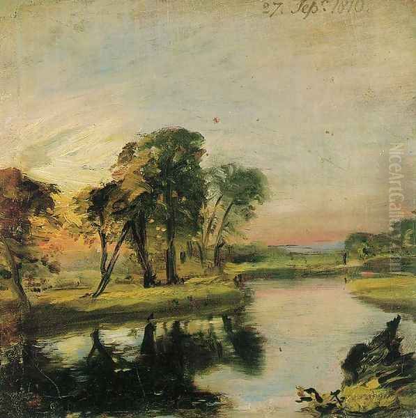 A View on the Stour Oil Painting by John Constable