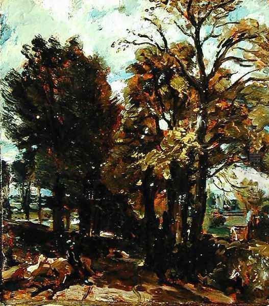 Sketch of a Lane at East Bergholt, c.1810 Oil Painting by John Constable