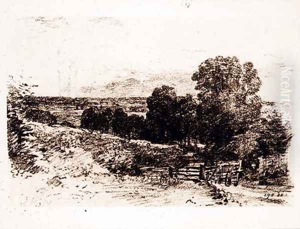 Sketch for the Painting Entrance to Fen Lane Oil Painting by John Constable