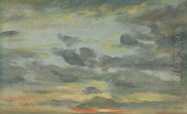 Sky Study, Sunset, 1821-22 Oil Painting by John Constable