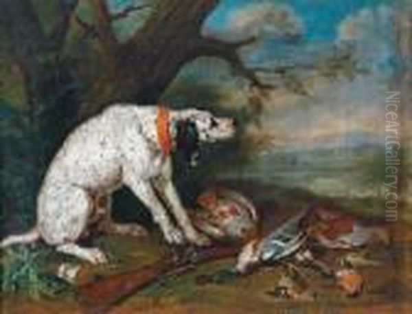 Paesaggio Con Un Cane Che Sorveglia La Selvaggina Oil Painting by Il Crivellino Giovanni Crivelli