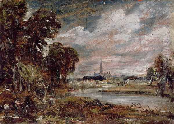 Salisbury Cathedral: from the meadows Oil Painting by John Constable