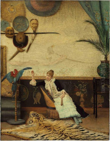 The Japanese Salon Oil Painting by Georges Croegaert