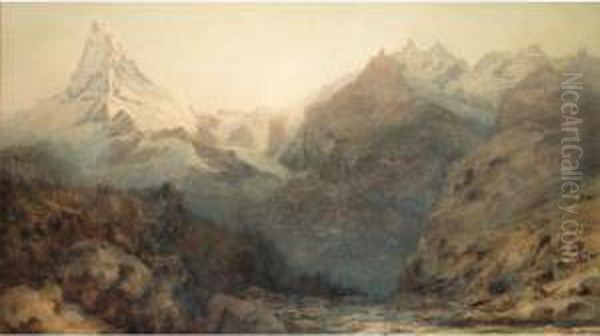 The Matterhorn At Dawn Oil Painting by Arthur Croft