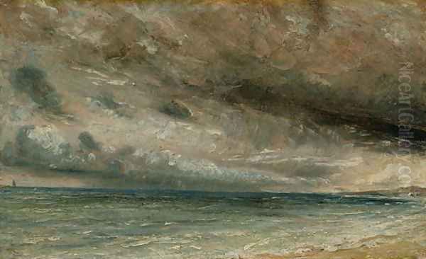 The Coast at Brighton - Stormy Evening, c.1828 Oil Painting by John Constable