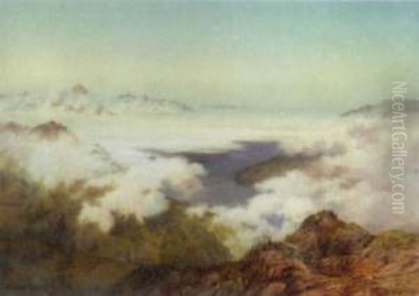 Early Morning From The Schynuge Platte Oil Painting by Arthur Croft