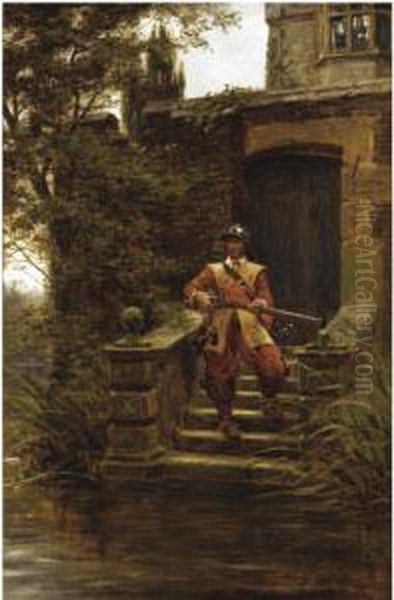 Defending The Postern Gate Oil Painting by Ernest Crofts