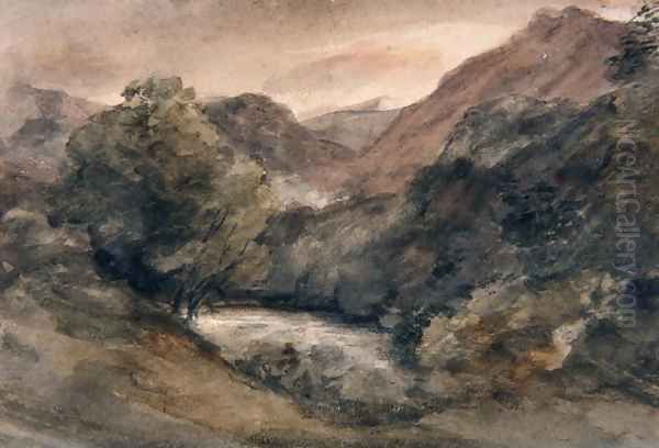 Borrowdale, Evening after a Fine Day, October 1, 1806 Oil Painting by John Constable