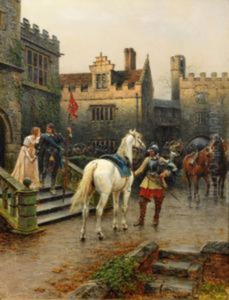 The Knights Farwell Oil Painting by Ernest Crofts