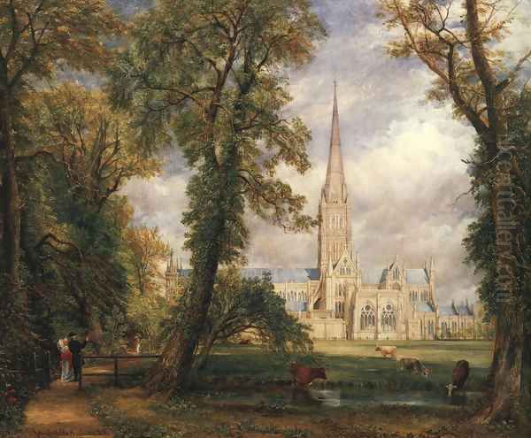 Salisbury Cathedral From The Bishop's Garden 1826 Oil Painting by John Constable