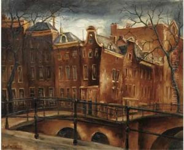 Hoek Keizersgracht - Leliegracht Oil Painting by Jos Croin