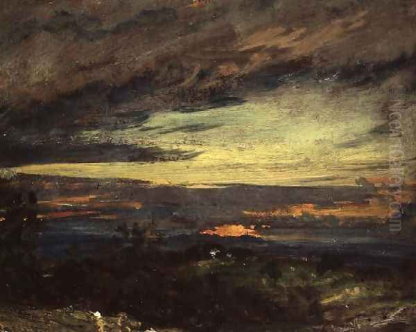 Sunset study of Hampstead, looking towards Harrow Oil Painting by John Constable