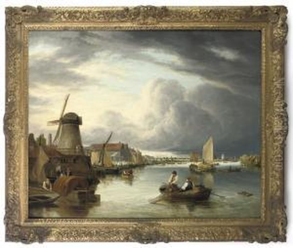 The Thames At Northfleet Oil Painting by John Berney Crome