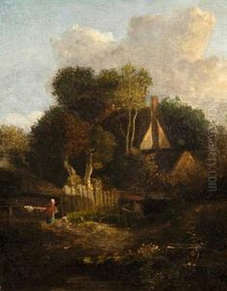 Landscape With Cottage Oil Painting by John Berney Crome