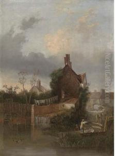 St Martin's Gate Oil Painting by John Berney Crome