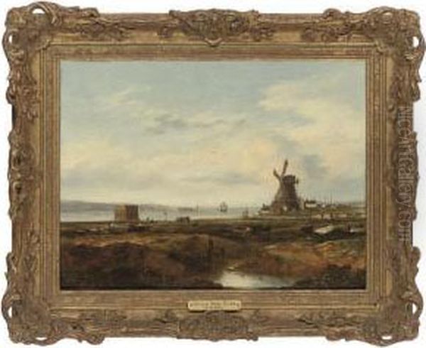 Mill On The North Shore, Liverpool Oil Painting by William Henry Crome