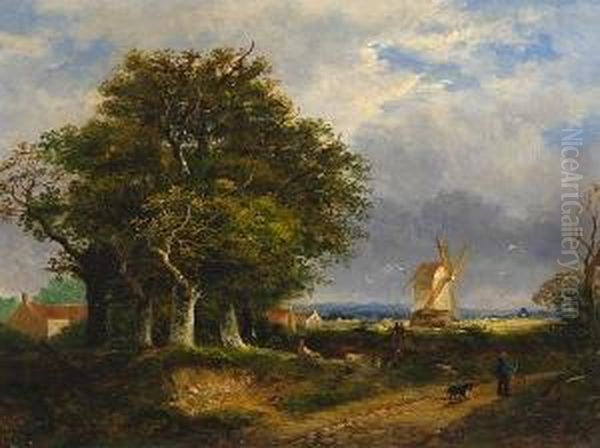 Landscape, Possibly Mousehold Heath Oil Painting by William Henry Crome