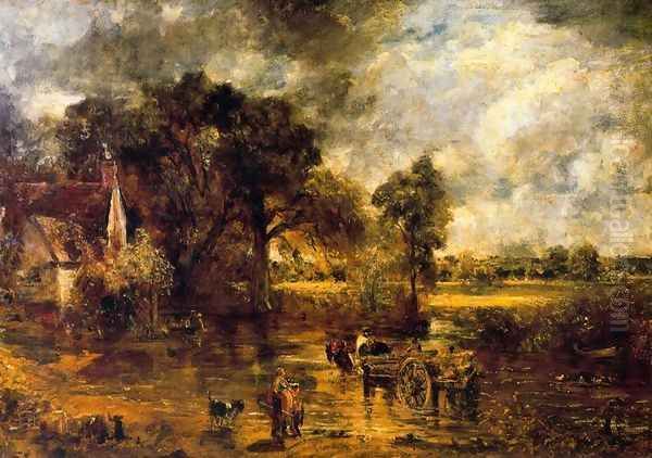 The Heuwagen, Study Oil Painting by John Constable