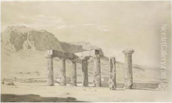 A View Of The Ruins And Temple At Corinth Oil Painting by Thomas Hartley Cromek