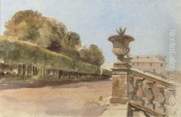 The Villa Conti Oil Painting by Thomas Hartley Cromek