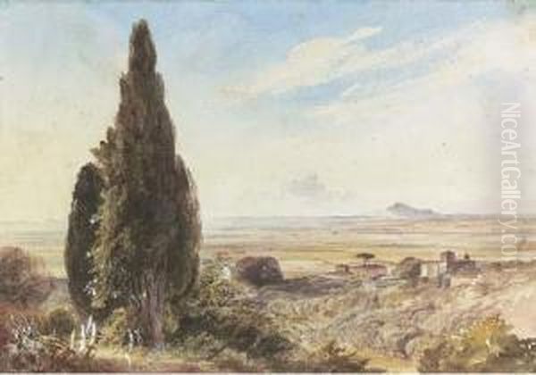 The Roman Campagna Oil Painting by Thomas Hartley Cromek