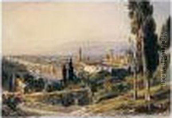 Florence From San Miniato Oil Painting by Thomas Hartley Cromek