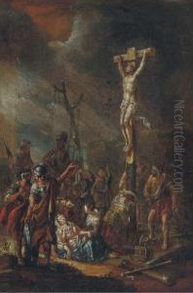 The Crucifixion Oil Painting by Giovanni Battista Crosato