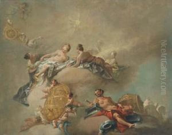 Etude Pour Un Plafond: Venus Et Vulcain Oil Painting by Giovanni Battista Crosato