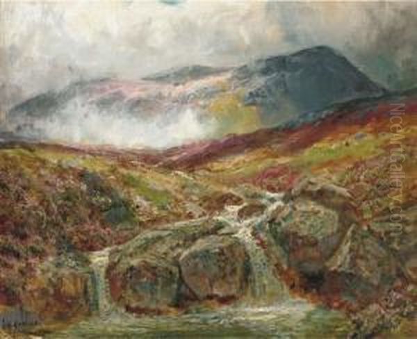 The Mountain Stream Oil Painting by James Henry Crossland