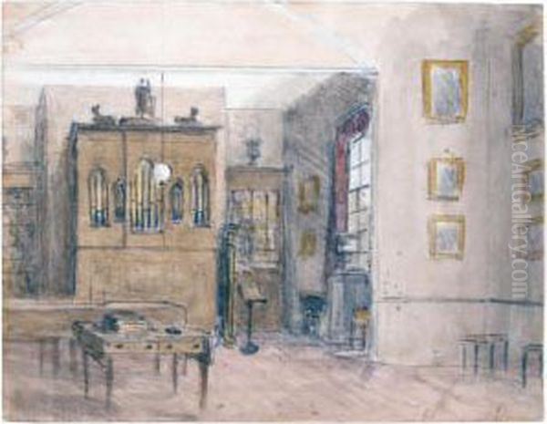 Sir Joseph Lock's Organ Room, Oxford Oil Painting by Dr. William Crotch