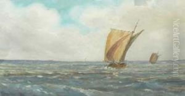 Shipping Off Cornwall Oil Painting by William Edwards Croxford