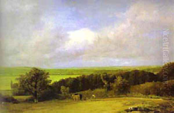 Landscape Ploughing Scene In Suffolk (A Summerland) 1814 Oil Painting by John Constable