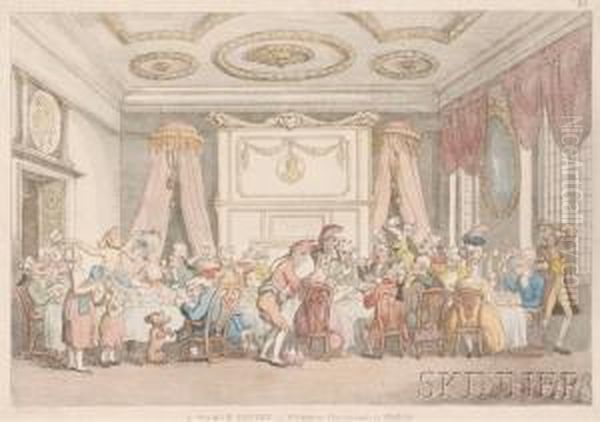 Norfolk Dumplings Or Grace Before Oil Painting by George Cruickshank