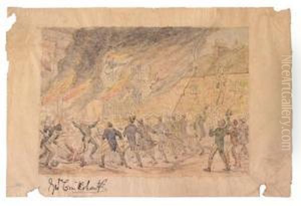 Surprise Of The Barrack Of Prosperous Oil Painting by George Cruickshank