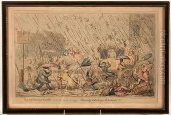 Raining Cats Oil Painting by George Cruickshank