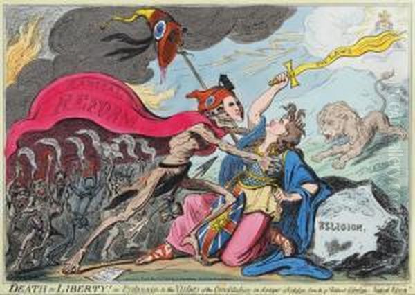 Death Or Liberty! Oil Painting by George Cruickshank