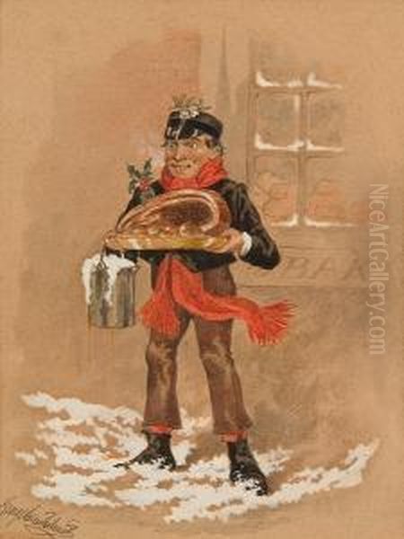 Verily, A Christmas Feast! Oil Painting by George Cruickshank