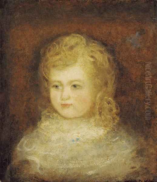 Portrait of William Fisher, son of the Reverend John Fisher, Archdeacon of Berkshire, bust-length, in a white dress Oil Painting by John Constable