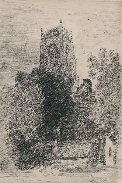 The tower of St. Michael's, Framlingham, Suffolk Oil Painting by John Constable