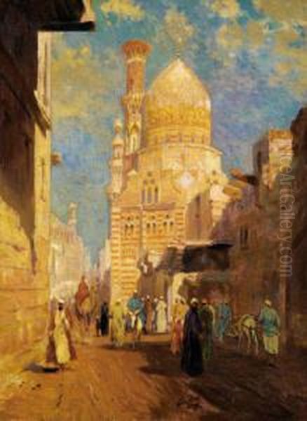 Orientalische Strasenszene Oil Painting by Karoly Cserna