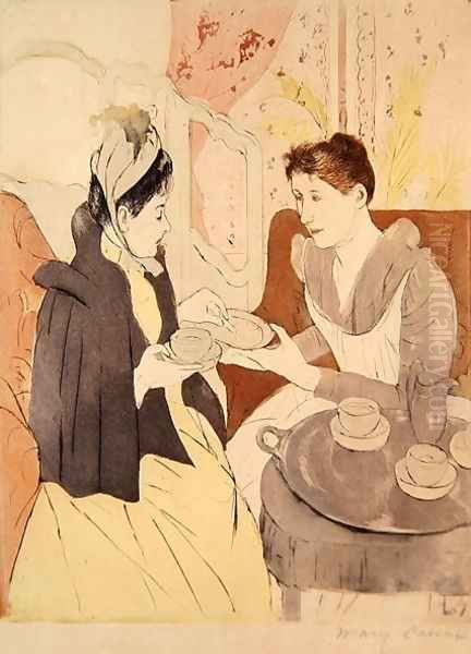 Afternoon Tea Party Oil Painting by Mary Cassatt