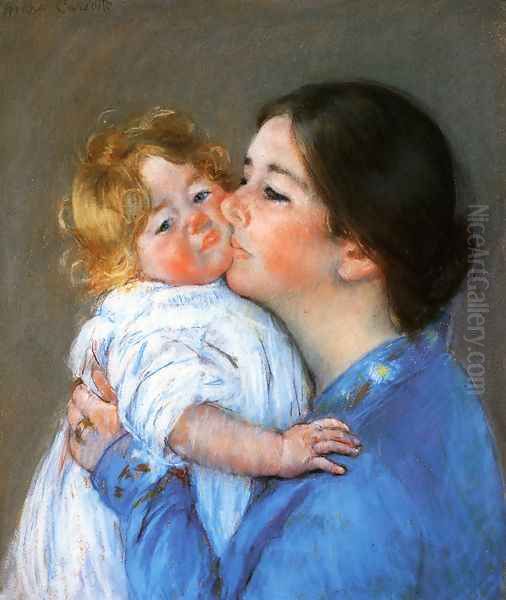 A Kiss For Baby Anne Oil Painting by Mary Cassatt