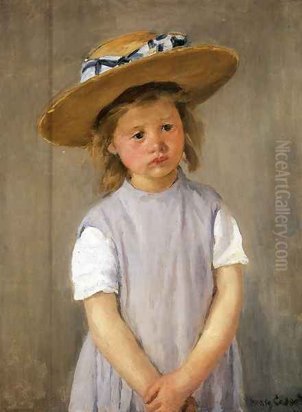 Child In A Straw Hat Oil Painting by Mary Cassatt