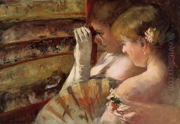 A Corner of the Loge (or In the Box) Oil Painting by Mary Cassatt