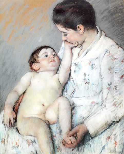 Baby's First Caress Oil Painting by Mary Cassatt